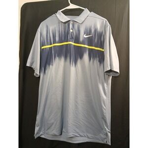 Nike Dri-Fit Vapor Golf Polo CN6806-460 Mens MEDIUM Blue Volt VGC!!